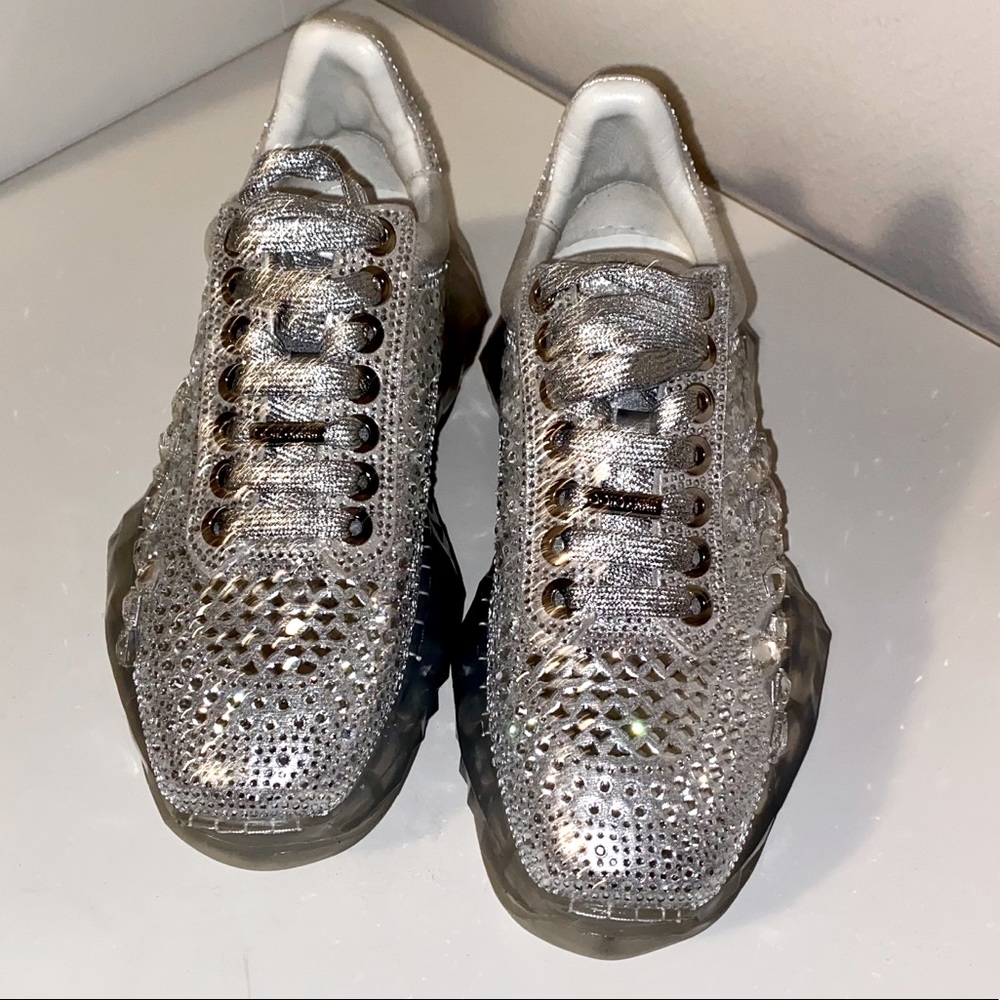 NWOT  designer Swarovski Crystals Tennis Shoe - Picture 6 of 12